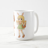 Süße Anime-Osterhasen-Mädchen Kaffeetasse (VorderseiteRechts)