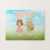 Süße Anime-Osterhasen-Mädchen Puzzle (Horizontal)