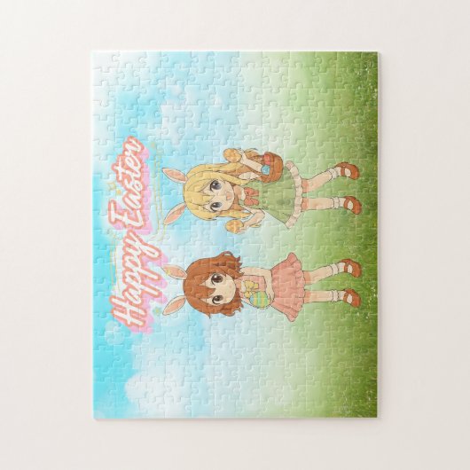 Süße Anime-Osterhasen-Mädchen Puzzle (Vertikal)