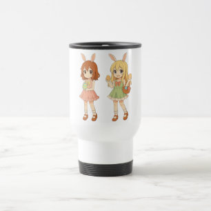 Süße Anime-Osterhasen-Mädchen Reisebecher