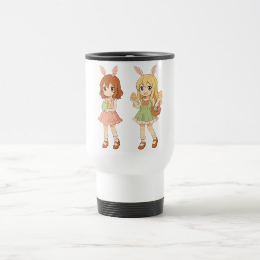 Süße Anime-Osterhasen-Mädchen Reisebecher (Mittel)