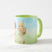 Süße Anime-Osterhasen-Mädchen Tasse (VorderseiteRechts)