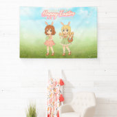 Süße Anime-Osterhasenmädchen Banner (InSitu)