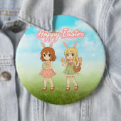 Süße Anime-Osterhasenmädchen Button (Beispiel)