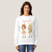 Süße Anime-Osterhasenmädchen Sweatshirt (Vorne ganz)