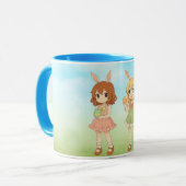Süße Anime-Osterhasenmädchen Tasse (Vorderseite Links)