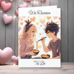 Süße Anime-Ramen-Nudel-Pun-Valentinstag-Foto Feiertagskarte