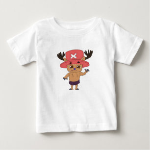 Süße Anime-Rentierfigur mit roter Medizin Baby T-shirt