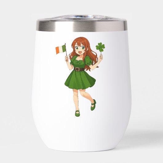 Süße Anime-Rothaarige am St. Patrick's Day (Vorderseite)