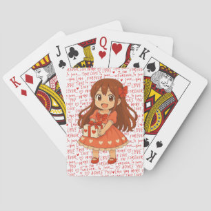 Süße Anime Valentinstag Spielkarten