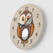 Süße animierte Eule runde Uhr (Winkel)