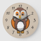 Süße animierte Eule runde Uhr (Vorderseite)