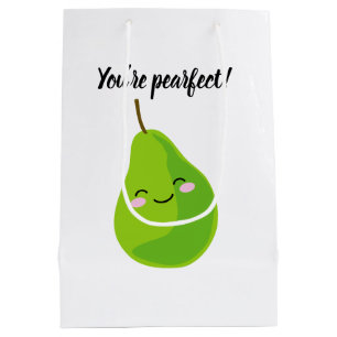 Süße animierte grüne Birnen-Geschenktasche Mittlere Geschenktüte