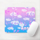 Süße Anker Und Wolken Träumerische Farben Benutzer Mousepad (Mit Mouse)