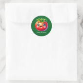 Süße anpassbare Geschäftstomate Runder Aufkleber (Tasche)