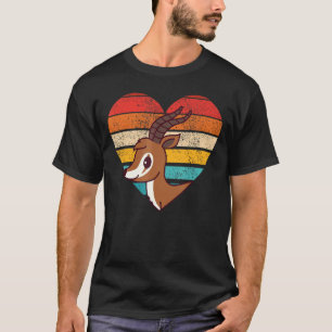 Süße Antilopen Retro Herzform Vintage T-Shirt