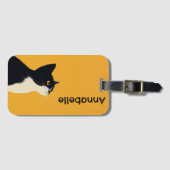 Süße Anzugkatze Personalisieren Gepäckanhänger (Vorderseite (Horizontal))