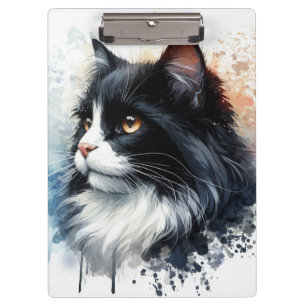 Süße Anzugkatze Wasserfarben Kunst Klemmbrett