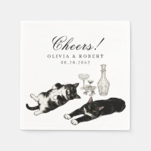 Süße Anzugkatzen Vintage-Cocktail-Hochzeit