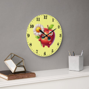 Süße Apfelliebhaber Küche  Große Wanduhr