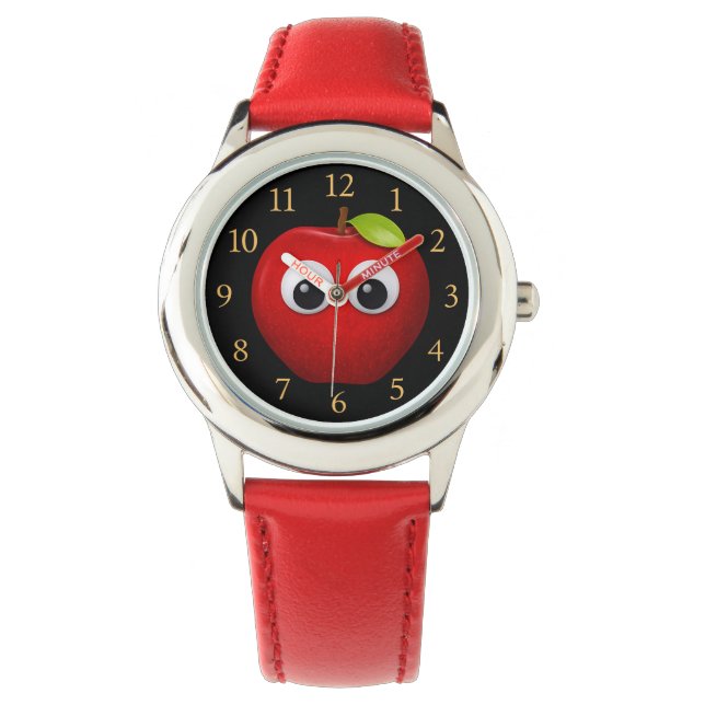 Süße Apfeluhr für Kinder Armbanduhr (Vorderseite)