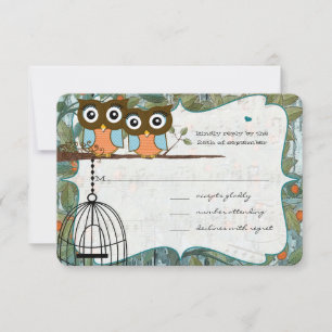 Süße aqua-blaue Eule heiratet meinen besten Freund RSVP Karte