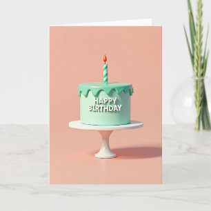 Süße Aqua-Torte Geburtstagskarte Karte