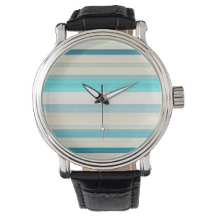 Süße aqua weiße Streifen Armbanduhr