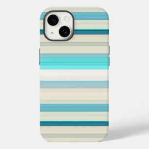 Süße aqua weiße Streifen Case-Mate iPhone 14 Hülle