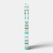 Süße aqua weiße Streifen Case-Mate iPhone Hülle (Rückseite / Links)