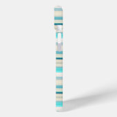 Süße aqua weiße Streifen Case-Mate iPhone Hülle (Rückseite / Links)