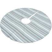 Süße aquagraue Streifen Polyester Weihnachtsbaumdecke (Schrägansicht)