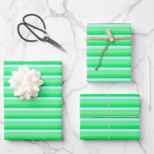 Süße aquagrüne Streifen Geschenkpapier Set