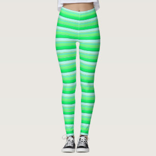 Süße aquagrüne Streifen Leggings