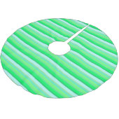 Süße aquagrüne Streifen Polyester Weihnachtsbaumdecke (Schrägansicht)