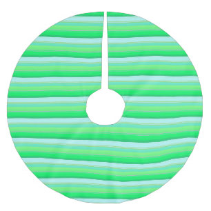 Süße aquagrüne Streifen Polyester Weihnachtsbaumdecke