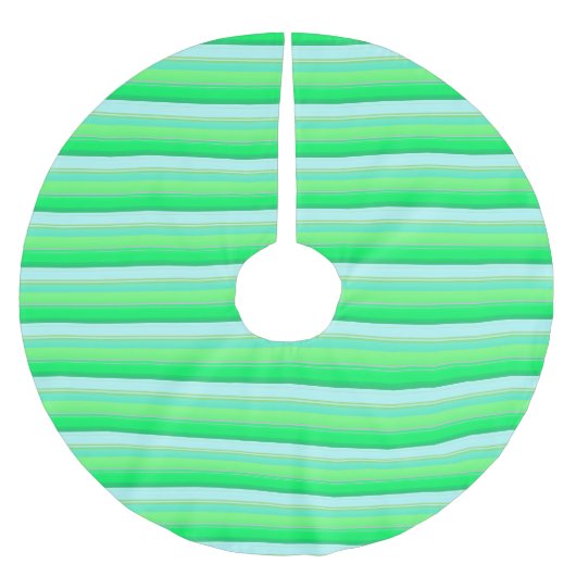 Süße aquagrüne Streifen Polyester Weihnachtsbaumdecke (Vorderseite)
