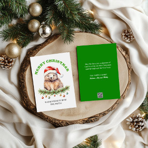 Süße Aquarell-Aussie-Wombat-Familien-Weihnachten Feiertagskarte