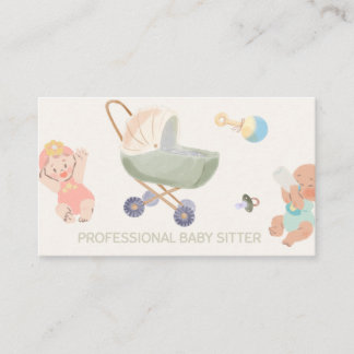Süße Aquarell-Babysitter Visitenkarte