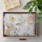 Süße Aquarell-Blatt-Pfirsich-Botanik Seidenpapier (Geschenk)