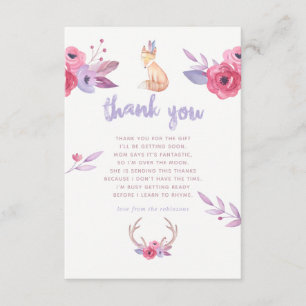 Süße Aquarell-Boho-Tribal-Baby-Shower-Dankeschön Dankeskarte