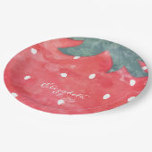 Süße Aquarell-Erdbeere Pappteller (Schrägansicht)