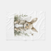 Süße Aquarell-Fee-Hasen-Illustration Fleecedecke (Vorderseite (Horizontal))