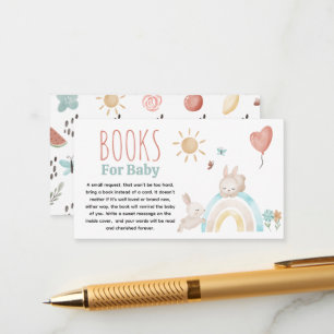 Süße Aquarell-Hasen-Baby-Shower-Bücher fürs Baby Begleitkarte