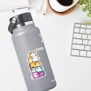 Süße Aquarell-Katzen, Katzenlady, Minimalistisch,  Aufkleber