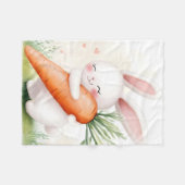 Süße Aquarell-Osterhasen-Möhre Fleecedecke (Vorderseite (Horizontal))