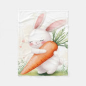 Süße Aquarell-Osterhasen-Möhre Fleecedecke (Vorderseite)