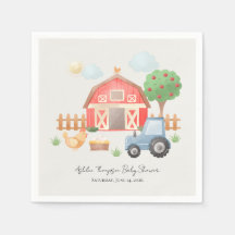 Süße Aquarell-Scheunen-Bauernhoftiere-Baby-Party 