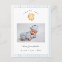 Süße Aquarell-Sonne Baby-Junge Geburtsanzeige
