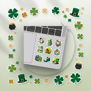 Süße Aquarell-St. Patrick's Day-Irische Kollektion Aufkleber